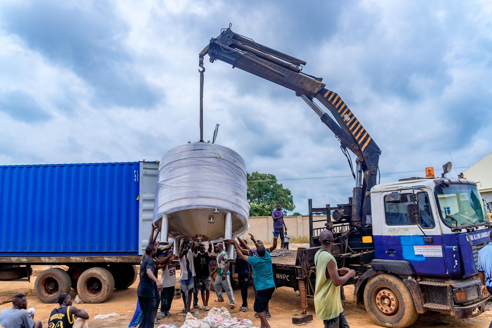BIPC Begins Offloading of Food Basket Brewery Machines