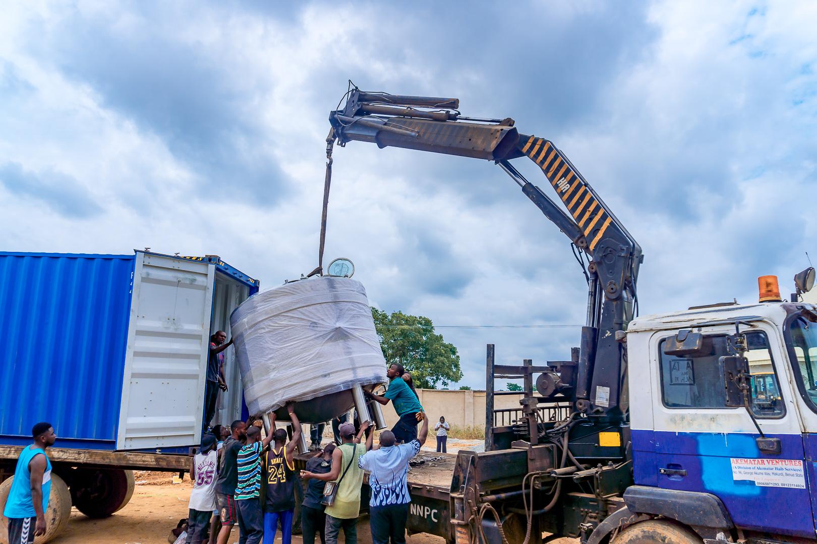 BIPC Begins Offloading of Food Basket Brewery Machines