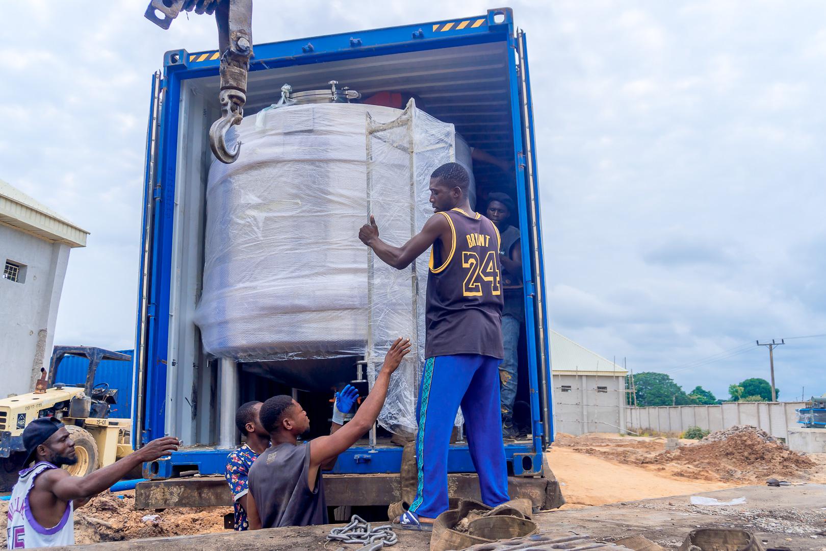 BIPC Begins Offloading of Food Basket Brewery Machines